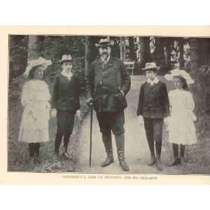   1909 Print Ferdianad I Czar of Bulgaria His Children 