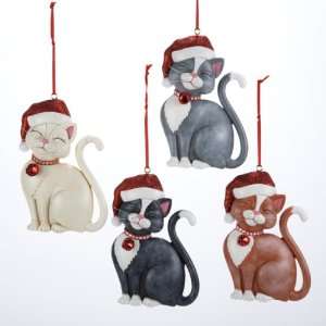  Club Pack of 12 Cat in Santa Hat with Jingle Bell Collar 