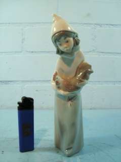 LLADRO STATUE GIRL WITH ROOSTER  