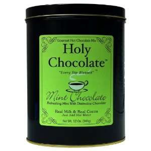 Holy Chocolate Gourmet Instant Drinking Chocolate   Mint 12oz Luxury 