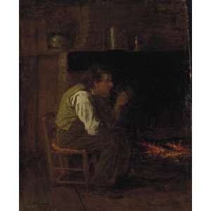   Eastman Johnson   24 x 30 inches   Maine Interior (Man with Pipe