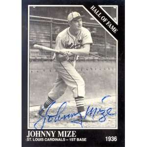  Johnny Mize Autograph/Signed 1991 TSN Card Sports 