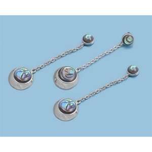    Sterling Silver Abalone Jewelry Set   Pendant and Earrings Jewelry