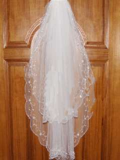   Layers White/Ivory Wedding Bridal Dress Tiara Veil Scarf/Shawl  