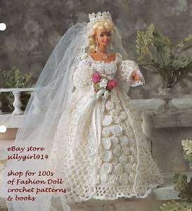 BRIDE~Crochet PATTERN for Barbie FASHION DOLL~SEE PICS  