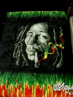 QUEEN BOB MARLEY BLANKET BLACK SUPER SOFT DOUBLE PLY 2 SIDES NEW 