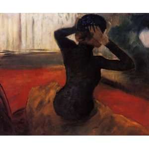  Oil Painting Woman Trying on a Hat Edgar Degas Hand Painted 