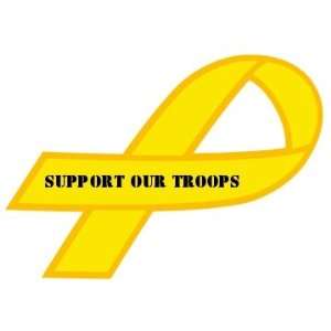  Support Our Troops Ribbon Custom 8 Inch Ribbon Sticker 