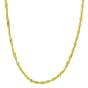  14k Yellow Gold 18 inch Singapore Chain (1 mm) Jewelry