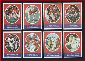 1972 Sunoco Stamp Lot (8 ) New England Patriots Stunning NM MT 