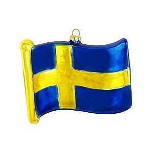  Sweden Flag Glass Ornament