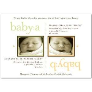  Twins Birth Announcements   Baby Letters By Simply Put For 