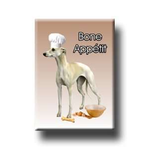  Whippet Bone Appetit Chef Fridge Magnet 
