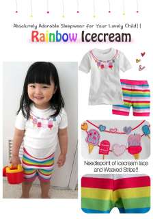 NEW Vaenait Baby Toddler Kids Girl Sleepwear Pajama Set Rainbow 