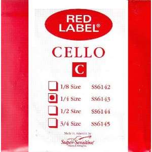 Super Sensitive Cello C Red Label 1/4 Size Orchestra Nickel, SS614 1 