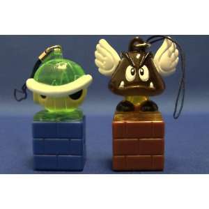 Super Mario Bros Light up Figure Keychain Koopa Shell Green Goomba 