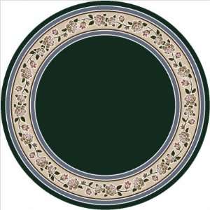  Signature Carved Romany Vine Emerald Round Rug Size 77 