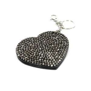 Large Size Hot Fix Bling Stone Heart Key Chain (With Compact Mirror 