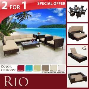   9PC SET, DINING SET, CHAISE/2, SUNBED, SM DOGBED Patio, Lawn & Garden