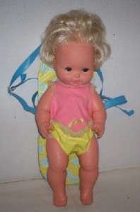VINTAGE 1969 MATTEL BABY TENDER LOVE 16 MEXICO DOLL WITH BACK PACK 