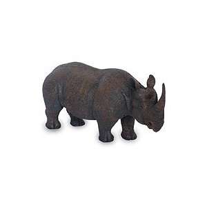  Wood sculpture, Sumatran Rhino