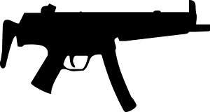 MP5 Submachine Gun Silhouette Vinyl Sticker Decal Fun  