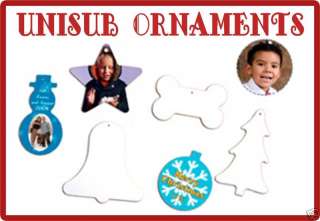 UNISUB Sublimation Blank Ornaments   6 Shapes Available  