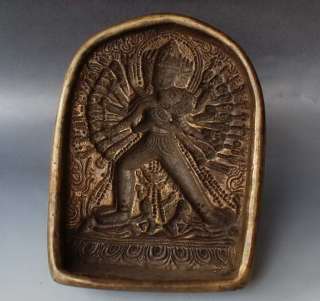    sitatapatra TSATSA Mold old Tibet Buddhist Brass Amulet  