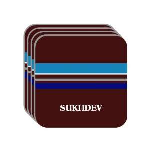 Personal Name Gift   SUKHDEV Set of 4 Mini Mousepad Coasters (blue 
