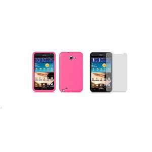 Samsung Galaxy Note (AT&T) Premium Combo Pack   Pink Silicone Soft 