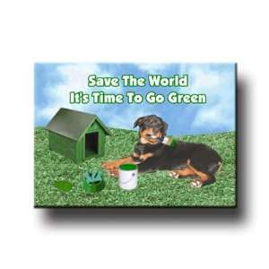  Rottweiler Go Green Fridge Magnet 