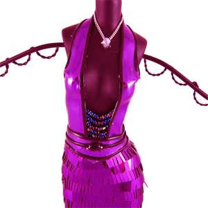 Purple Sequin Jewelry Stand Doll Mannequin 15 Tall  