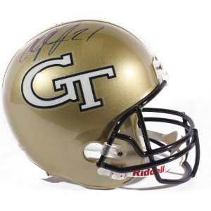  Calvin Johnson Signed Helmet   Georgia Tech Yellow Jackets 