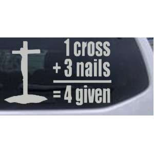  Silver 12in X 7.5in    1 Cross 3 Nails 4 Given Christian 