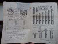 1883 Stoddard Tumbler Lock Catalog Antique ORIGINAL  