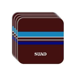 Personal Name Gift   SUAD Set of 4 Mini Mousepad Coasters (blue 