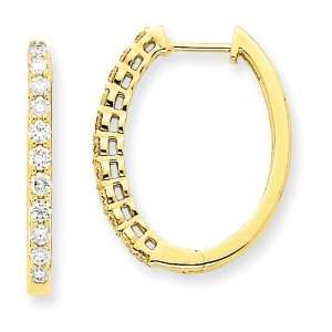 14k Diamond Hinged Hoop Earrings Diamond quality AA (I1 clarity, G I 
