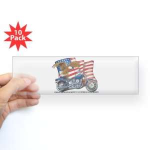  Bumper Sticker Clear (10 Pack) Motorcycle Eagle And US 