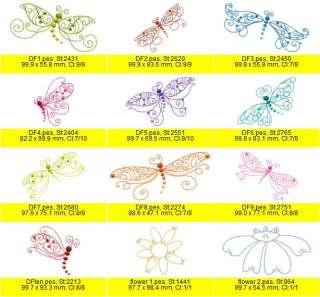 Dragonfly Dragonflies Linework Embroidery Designs New  