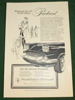 Vintage 1958 Packard Ad Lady With Dog Nat Geo  