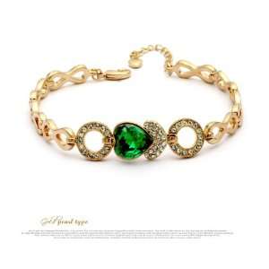  Swarovski Crystal Gold Plated Fashion Bracelet Feminine 