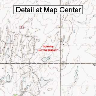  USGS Topographic Quadrangle Map   Oglesby, Oklahoma 