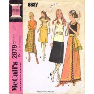  McCalls 2879 Vintage Sewing Pattern Misses Wrap Skirt 