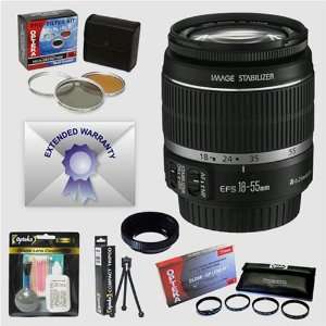  Canon EF S 18 55mm f/3.5 5.6 IS Zoom Lens & Filters 