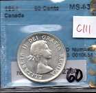 1954 Canada Silver Half Dollar Graded MS 63 C111
