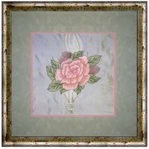 Mary Mayo MA1106 Rose Ribbon by   Wood Frame  24X24 embroidered silk 