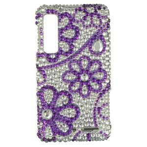   XT862, Purple Lace Flowers Full Diamond Cell Phones & Accessories