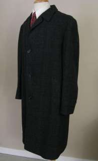 Michael Stern Vintage Vtg Overcoat Charcoal Gray Half Lined 42R 