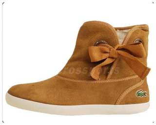 Lacoste Caliope SPW Tan Suede Bow 2011 Winter Womens Casual Boots 