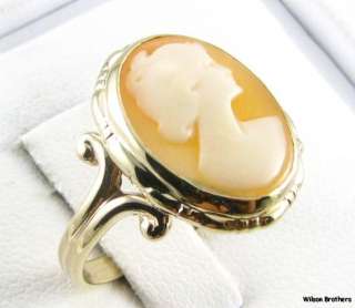 Genuine Shell CAMEO Vintage Ladies RING   14k Yellow Gold  